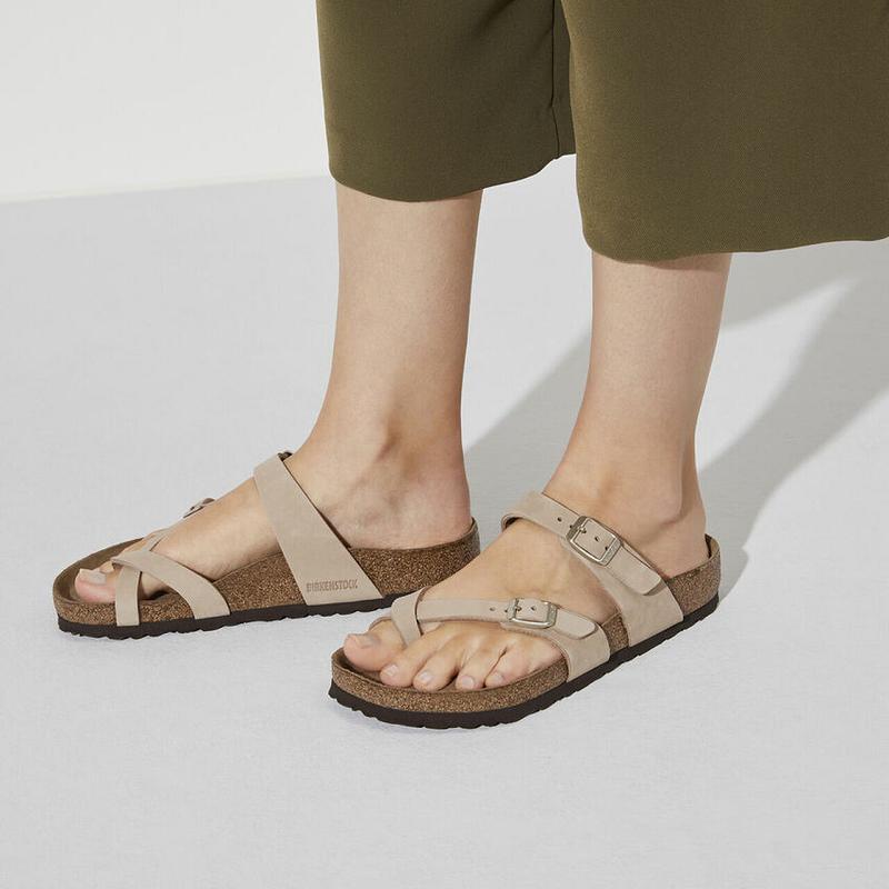 Birkenstock Soft Footbed Nubuck Lær Mayari Dame Brune | NO 136UZG